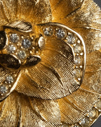 "Christian Dior" Flower motif gold brooch