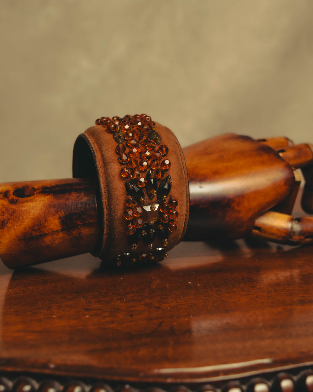 "PRADA" 90's-00's Embellished wide cuff bracelet