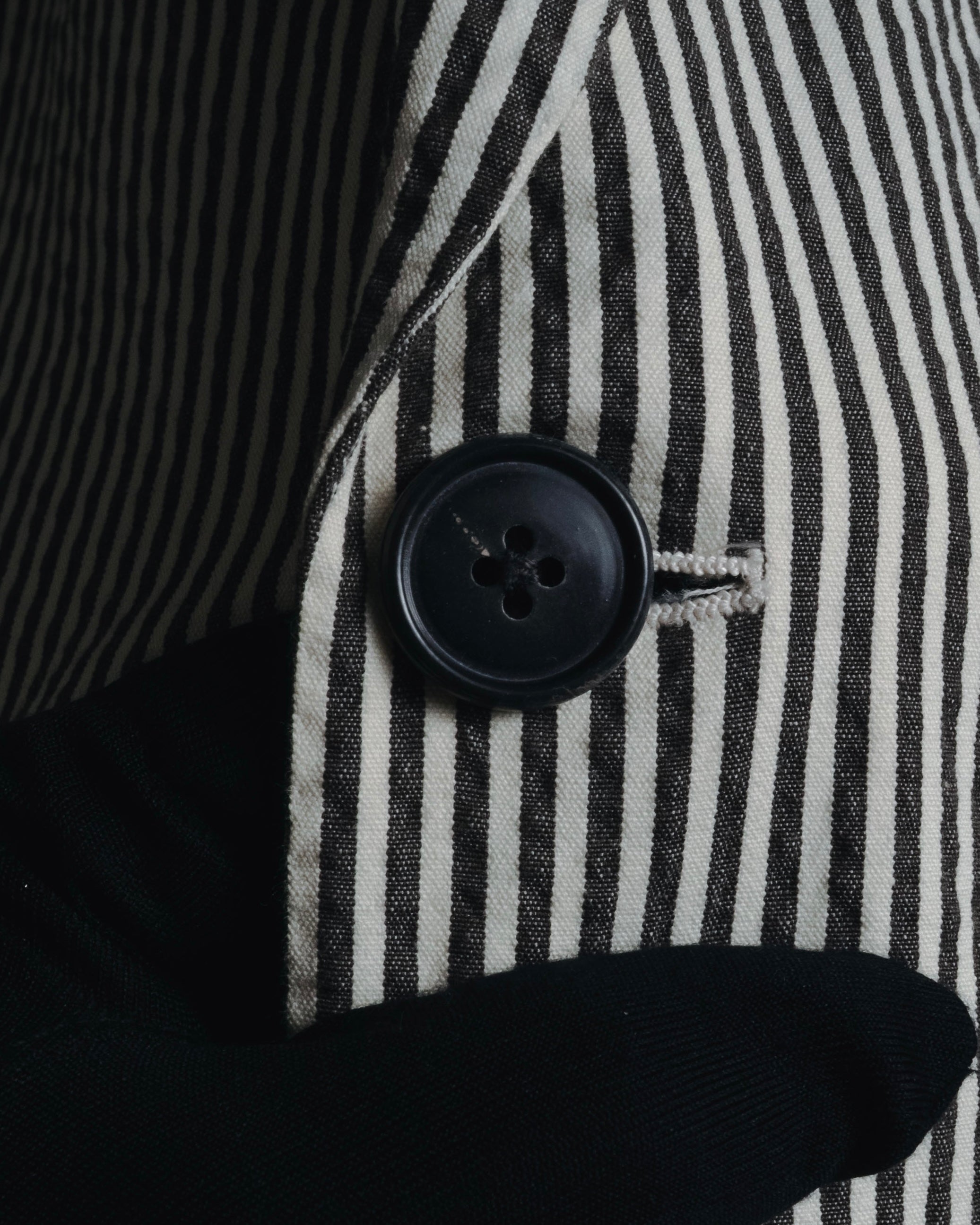 "HERMES" 00's striped stretch cotton tailored jacket