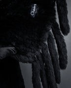 "CHOMBERT" Thick fringe design fur-like long muffler