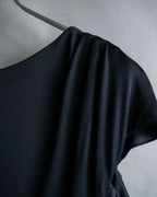 "CELINE" Gathered design vertical line dress