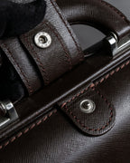 "BURBERRY" Metal belt design embossed PVC briefcase