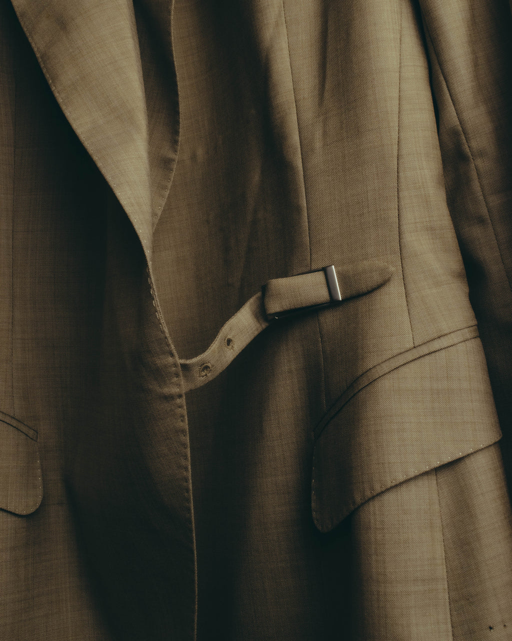 -SPECIAL- "HERMÈS" 90's-00's Wool silk tailored asymmetrical setup suit