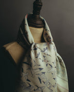 "Hermès" 00's Pastel bird print silk scarf