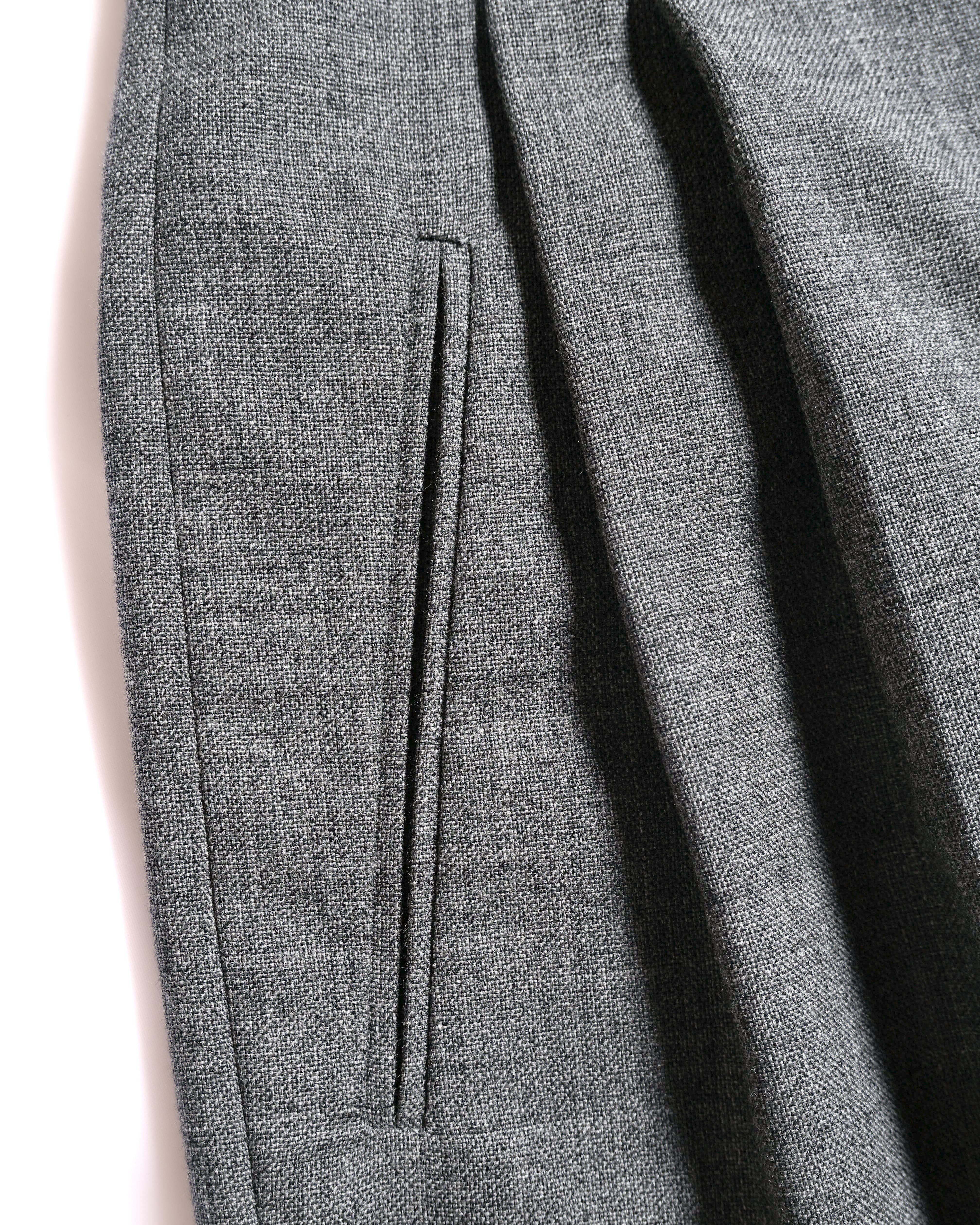 LOEWE/ 2019AW Two Tuck Wool Wide Shorts Gray – MOOD