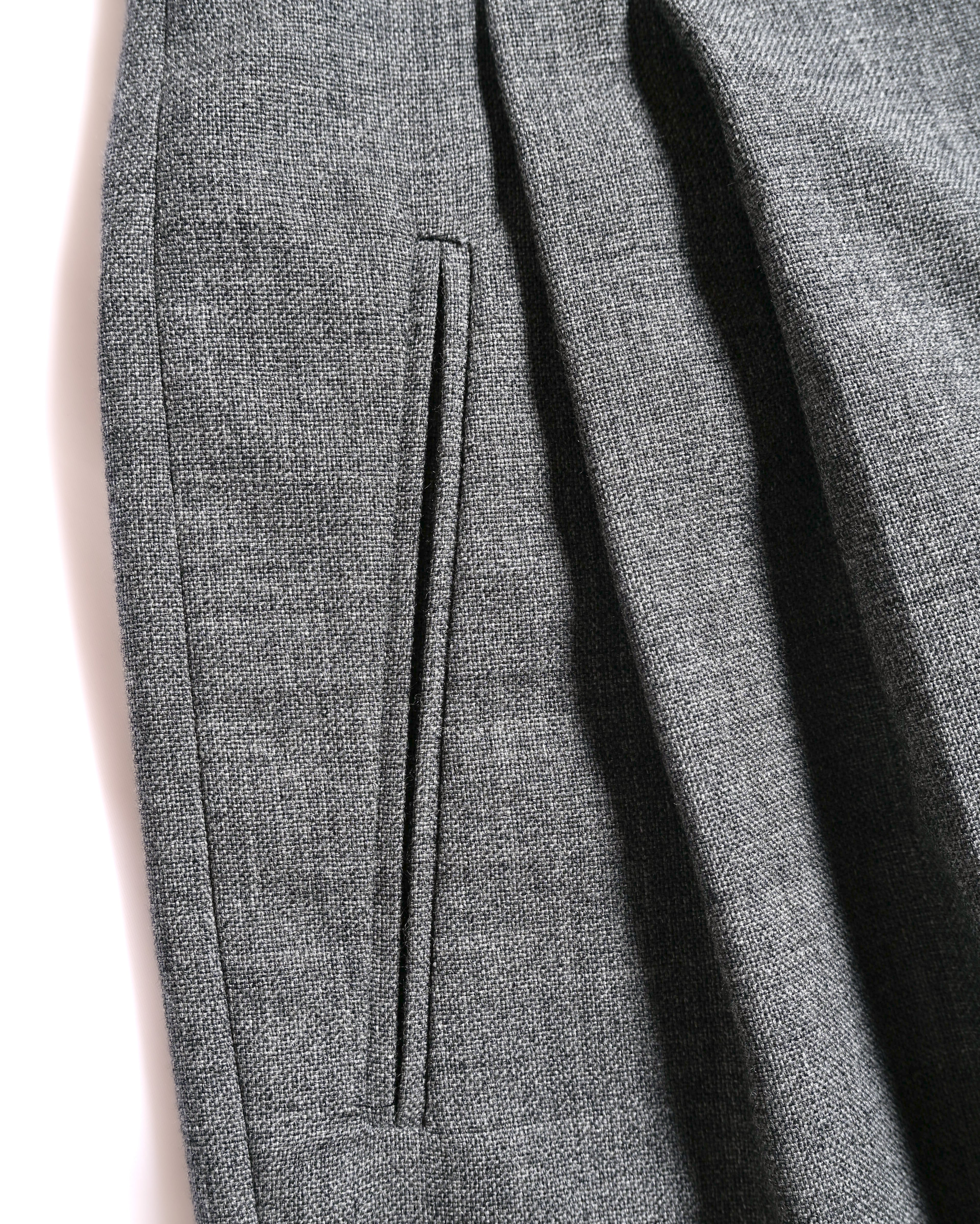 LOEWE/ 2019AW Two Tuck Wool Wide Shorts Gray