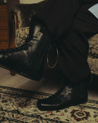 -SPECIAL- "JIL SANDER" 10's Sculptural gathered toe leather ankle boots