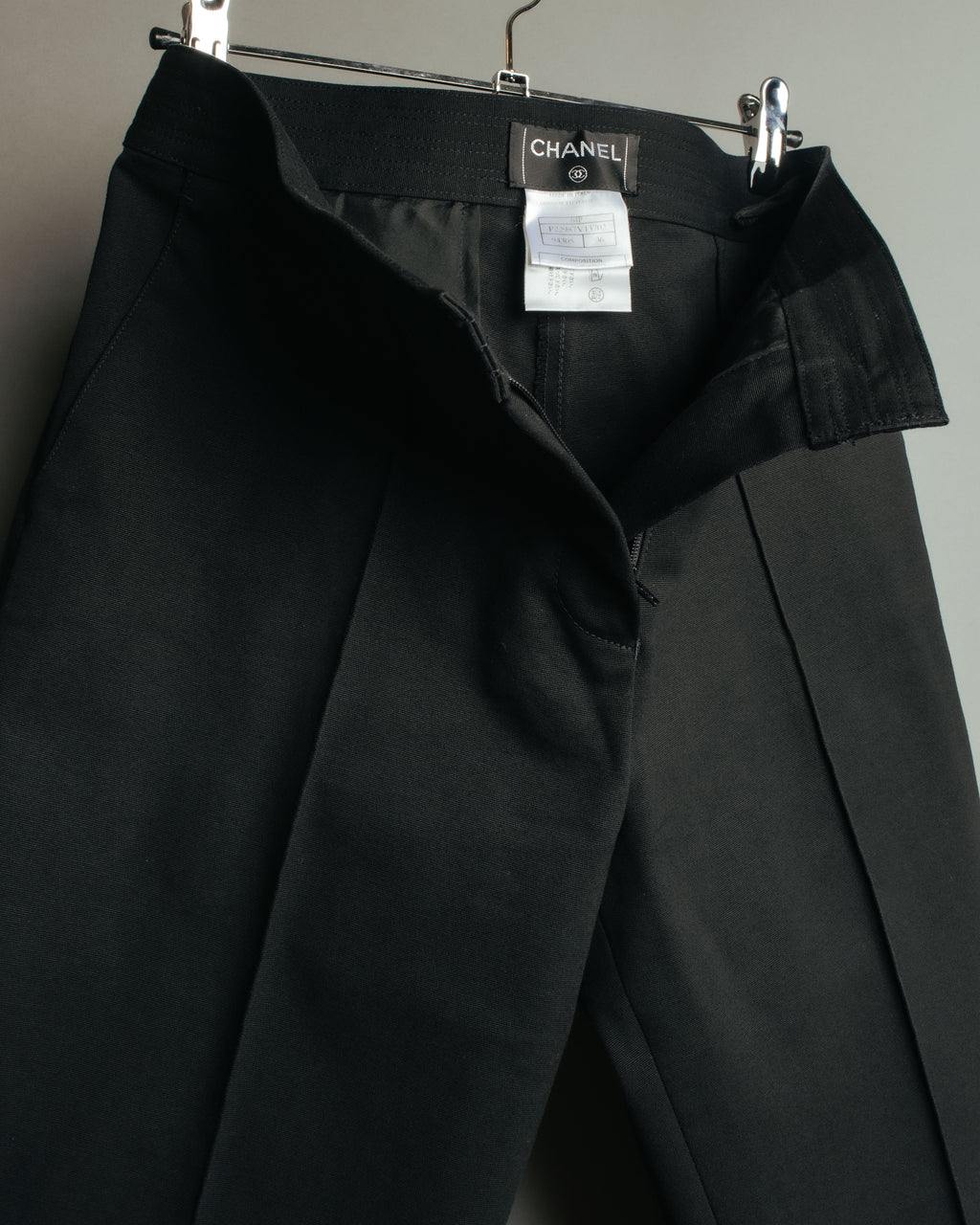 “CHANEL” 2004 Spring grosgrain straight trousers
