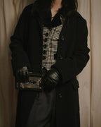 –SPECIALS– "Yves Saint Laurent" 90’s Mid gingham check velvet lapel tailored vest