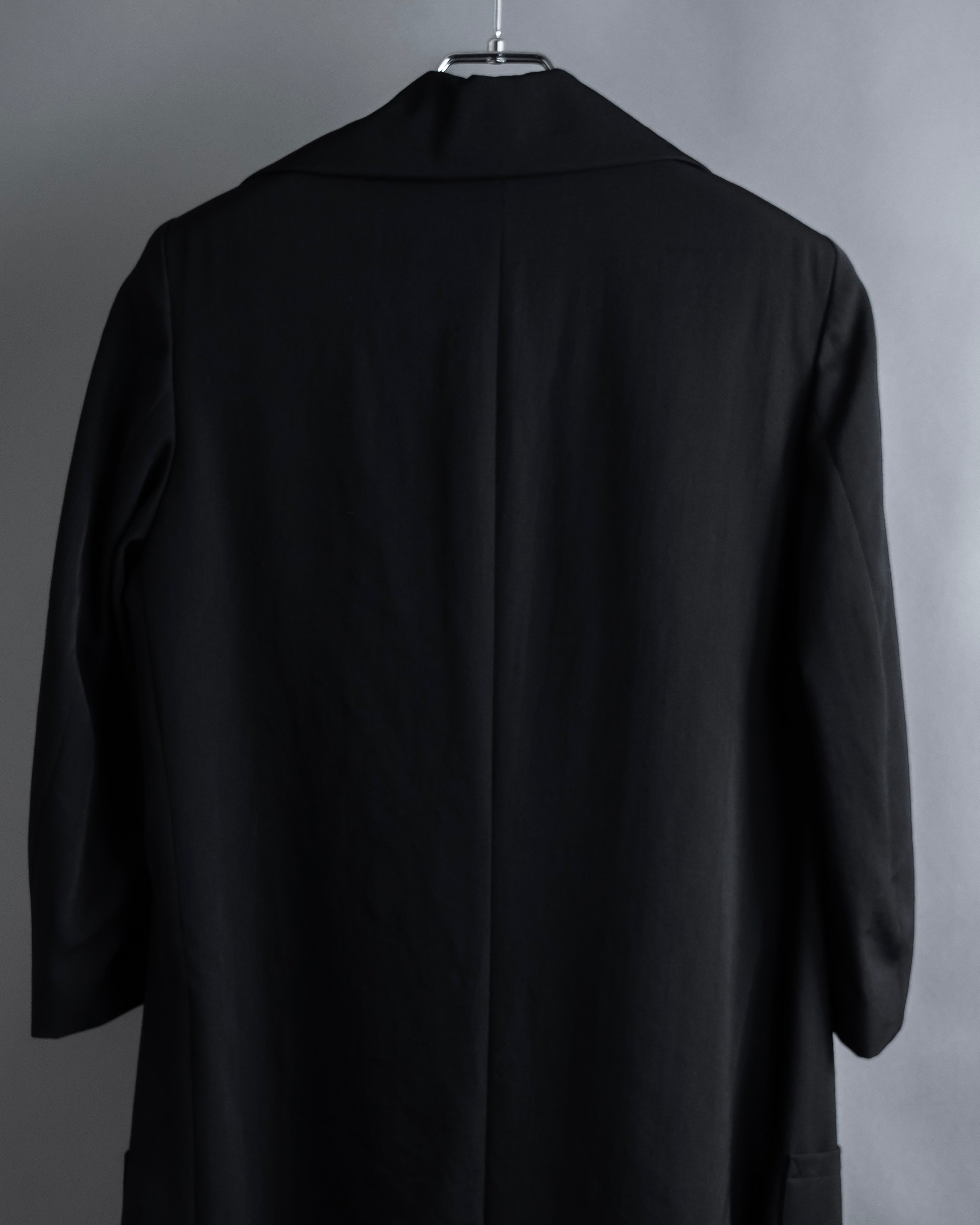 "Y's" Sharp lapel draping tailored coat