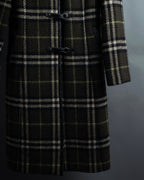 "BURBERRY" Leather switching design check tweed coat