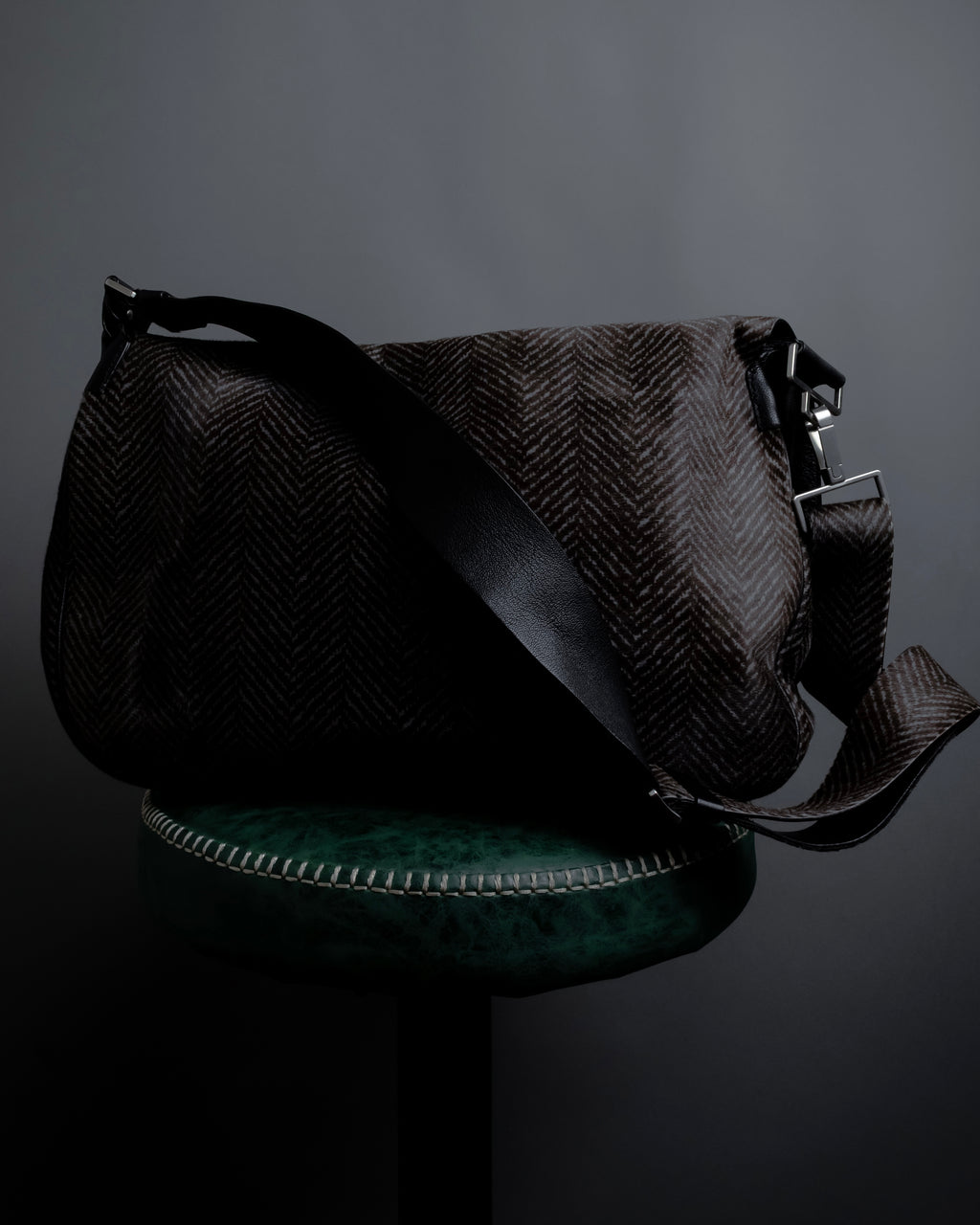 "JIL SANDER" Large flap design Harako leather shoulder bag
