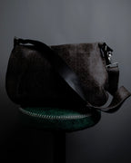 "JIL SANDER" Large flap design Harako leather shoulder bag