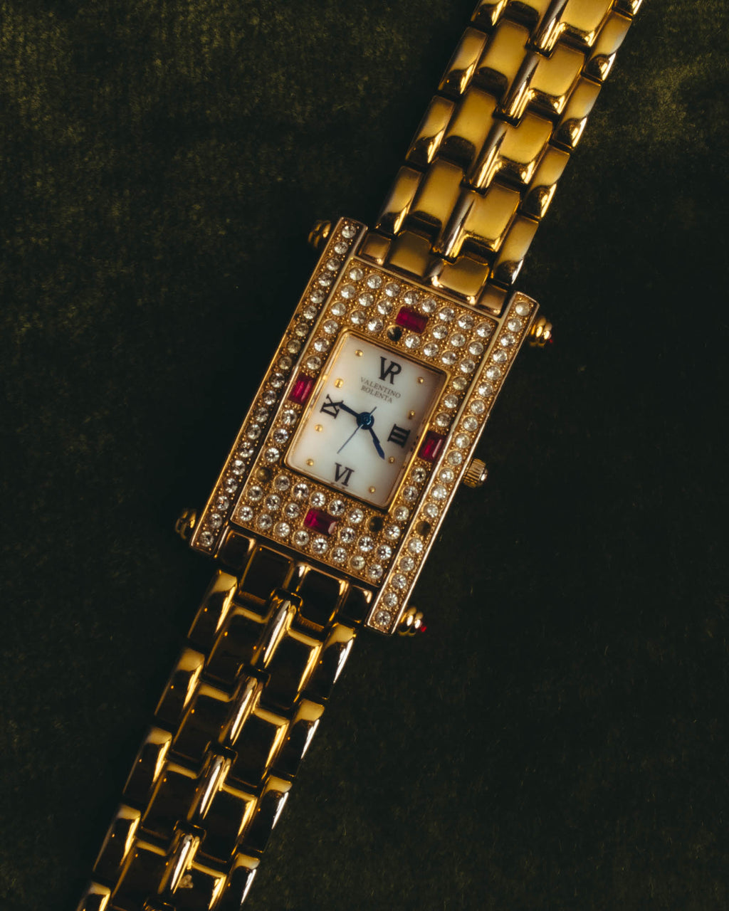 "VALENTINO ROLENTA" 90's-00's Decorative rhinestone quartz watch
