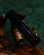 "CELINE" Horse-drawn carriage motif buckle leather bracelet