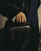 -SPECIAL- "JIL SANDER" 90's-00's Sculptural metal plate leather top handle handbag