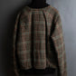 "ETRO" Multi-check pattern high neck ribbed knit blouson