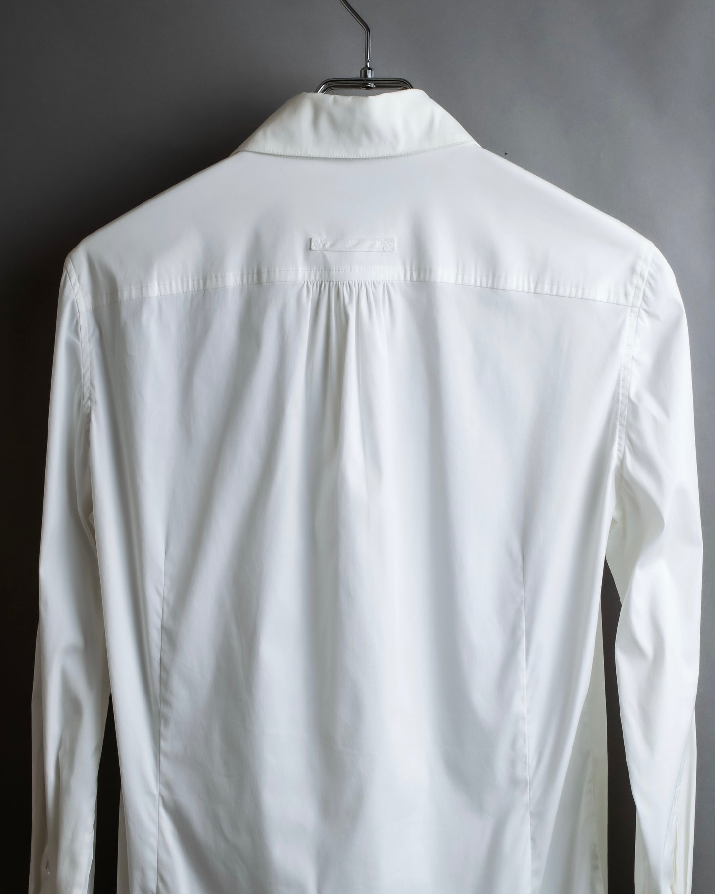 "BALENCIAGA" Gathered design box cut white shirt