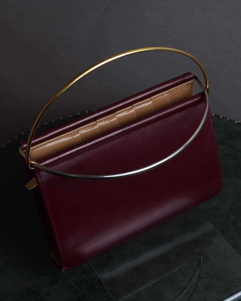 "Cartier" Curved handle design leather wallet bag