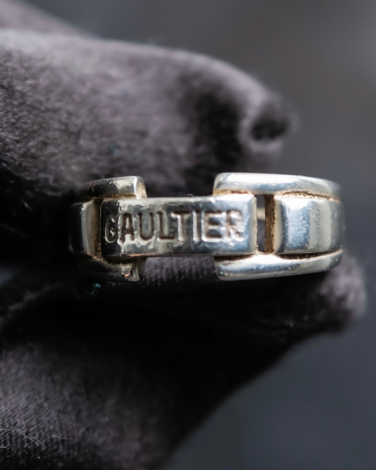 "JEAN PAUL GAULTIER" Logo engraved silver 925 ring