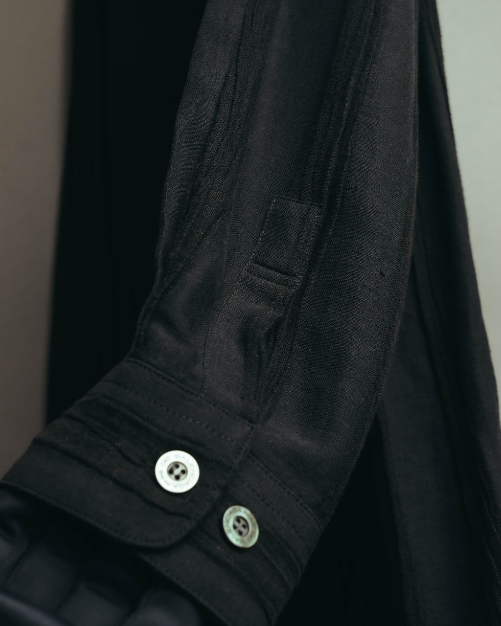 "BALENCIAGA" 80's-90's Textured linen blend shirt