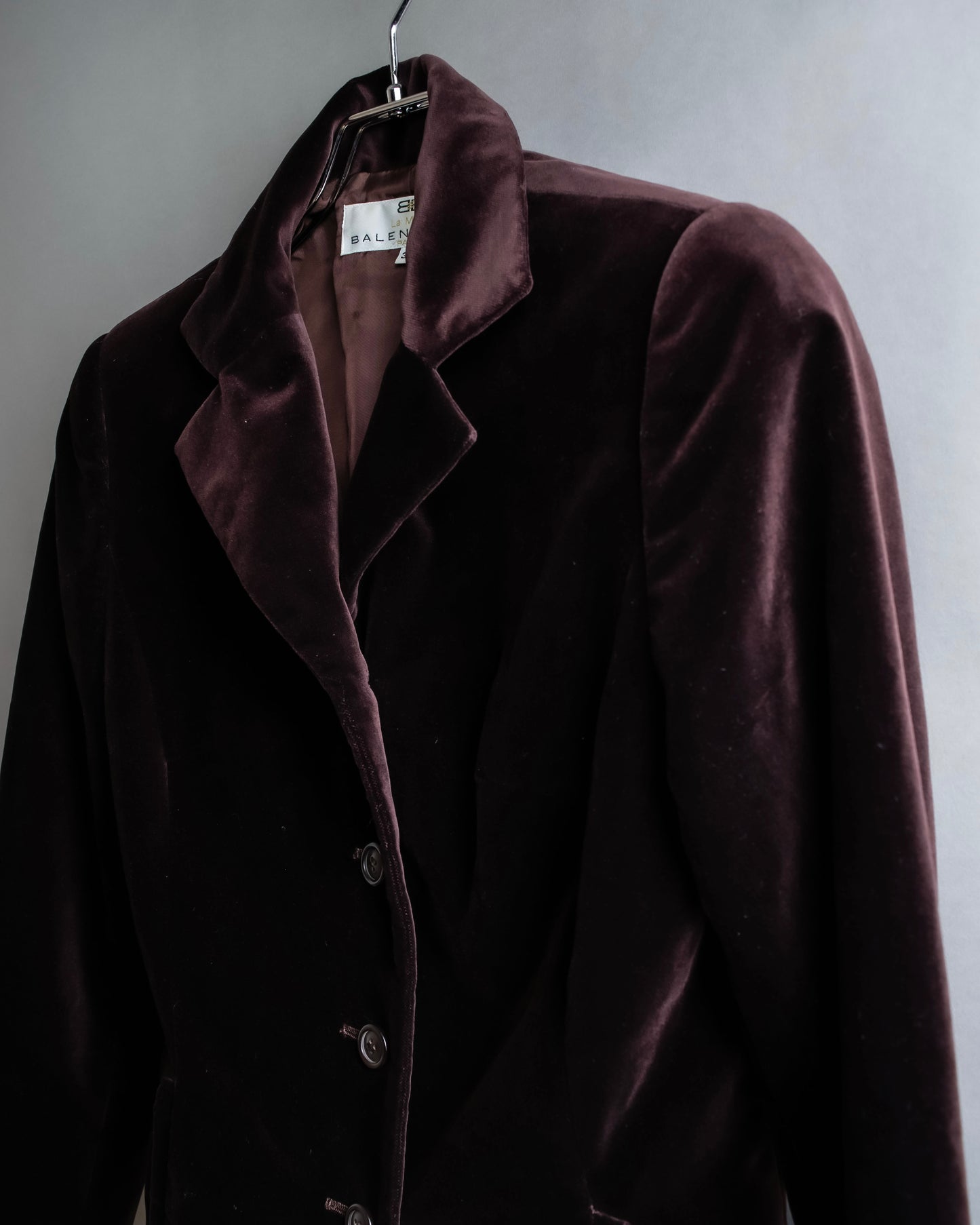 "BALENCIAGA" Velvet beautiful shaped tailored jacket