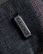 "GUCCI" Glen plaid wool wide tapered slacks