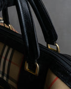 "BURBERRYS" Nova check canvas boston bag