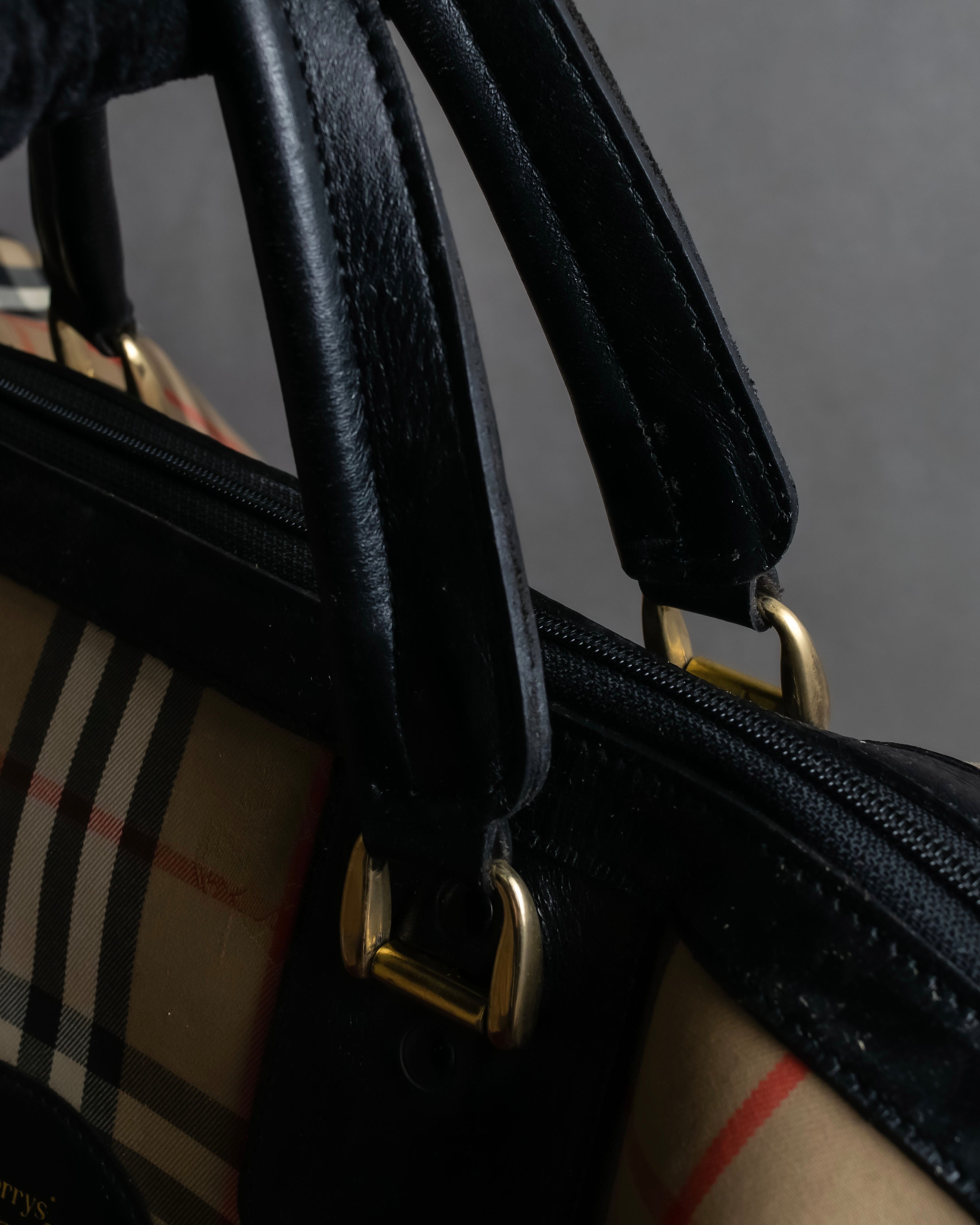 "BURBERRYS" Nova check canvas boston bag