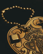 "GUCCI" 80's gold crest bag charm
