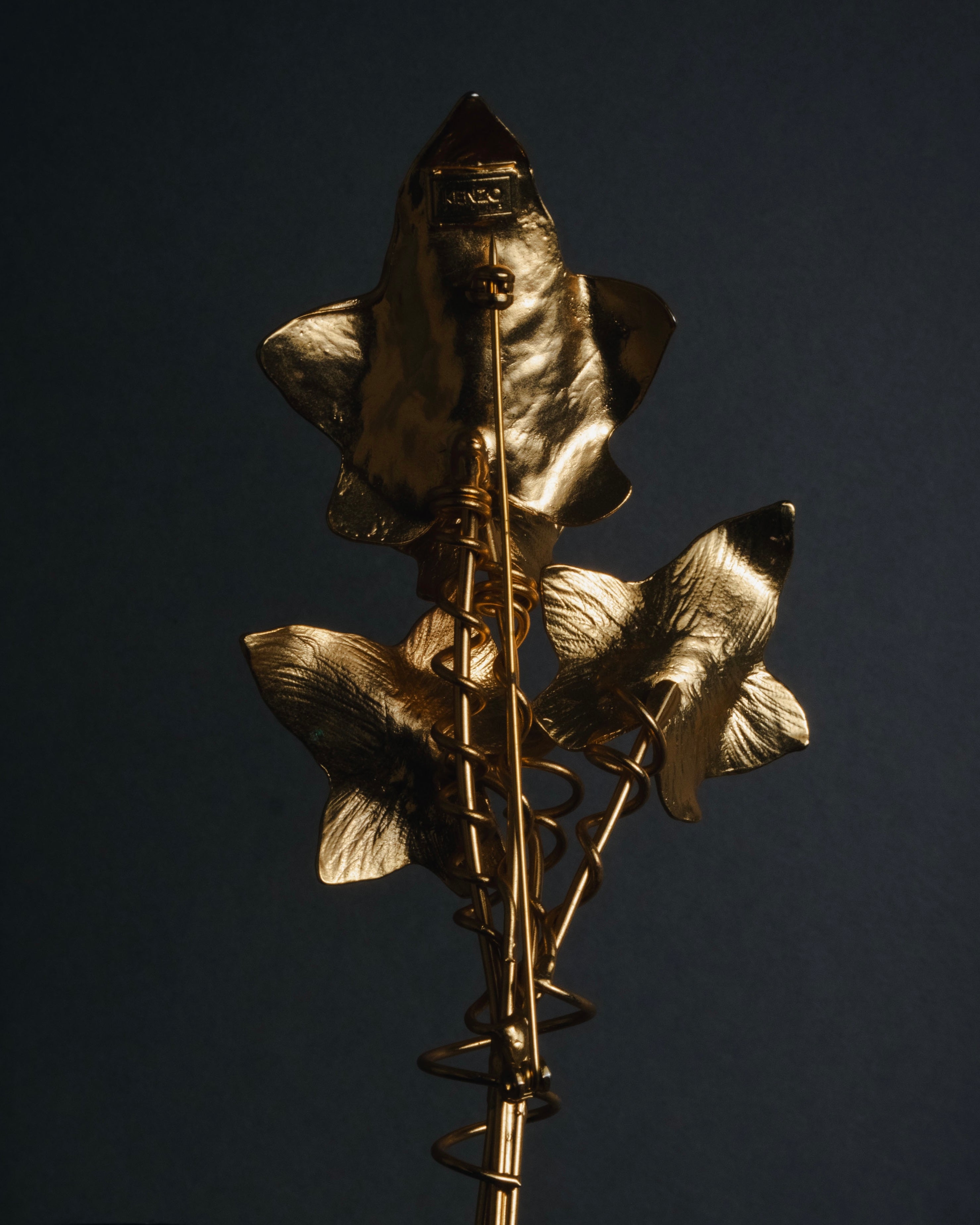 "KENZO" Botanical ivy bouquet brooch