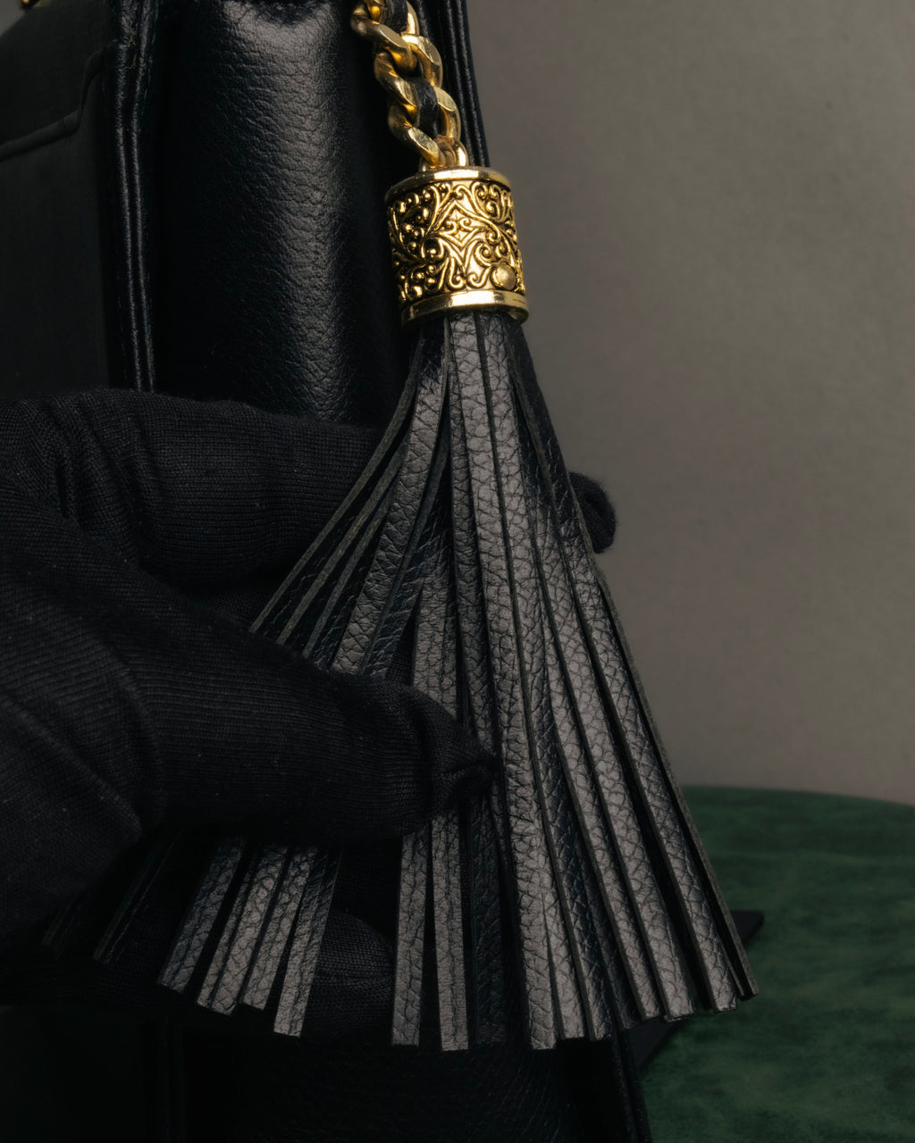 “Valentino Garavani” 90’s-00’s Structured V logo leather handbag