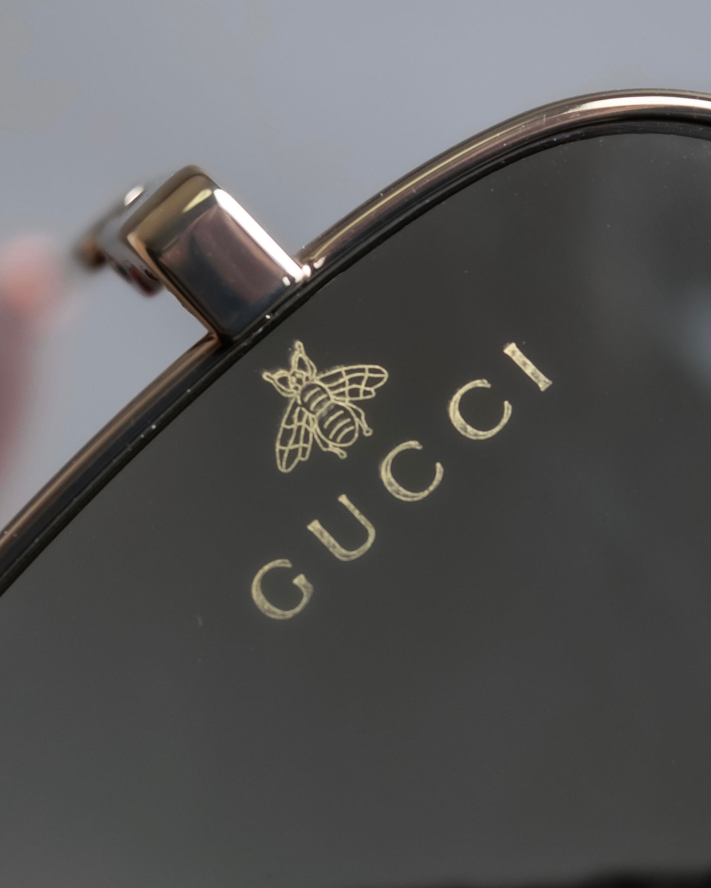 "GUCCI" Gold frame square frame sunglasses