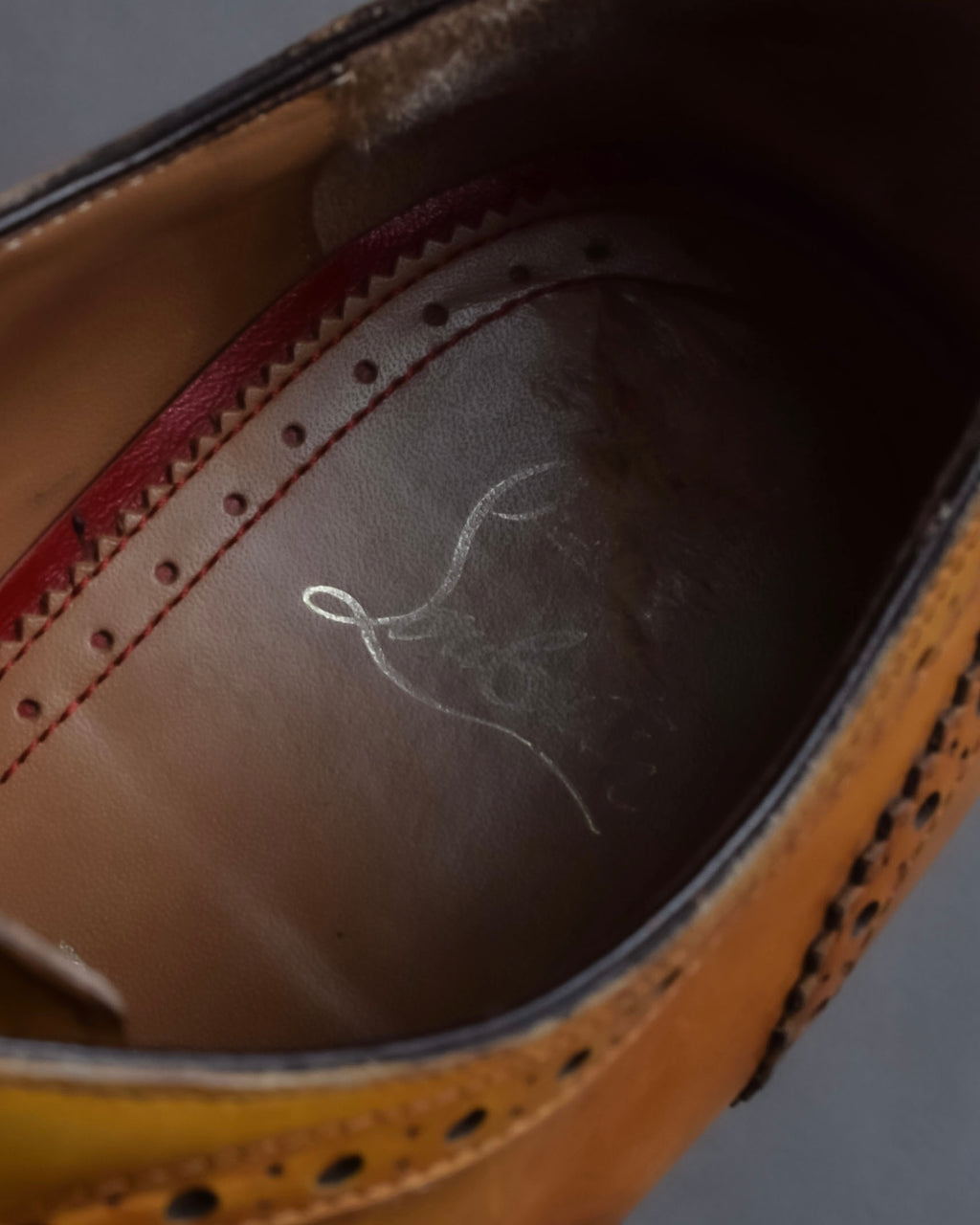 "Christian Louboutin" Brogue detail wingtip leather shoes