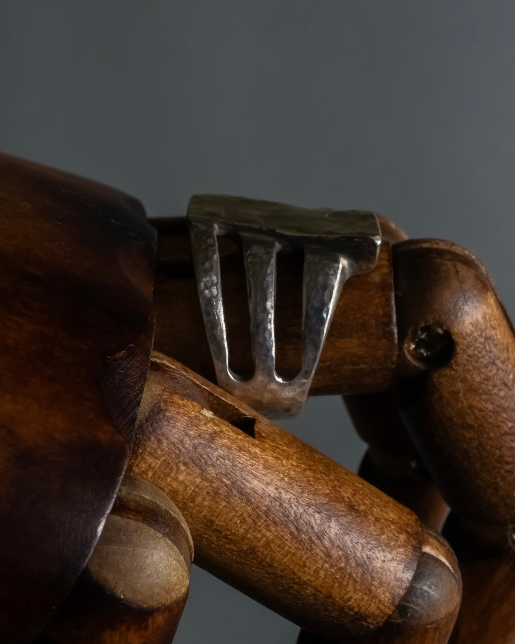 "Vintage gold combination silver ring"