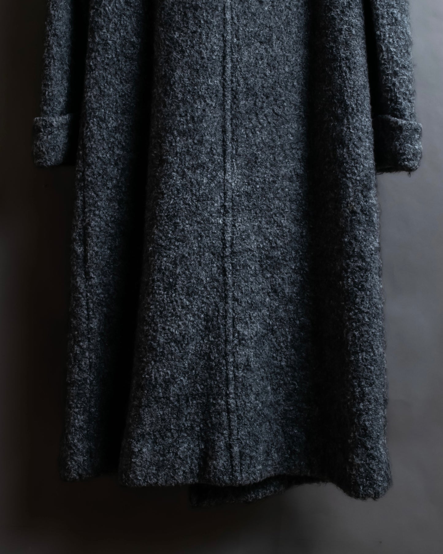 "YVES SAINT LAURENT" Double breasted belted brushedmaxi length chester coat