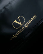 "Valentino Garavani" Logo turn lock parts design leather hand bag