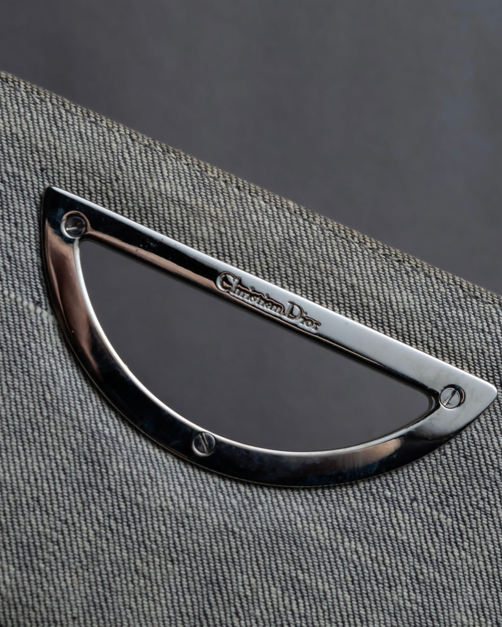 "Christian Dior" Malice Pearl Series greige color canvas shoulder bag