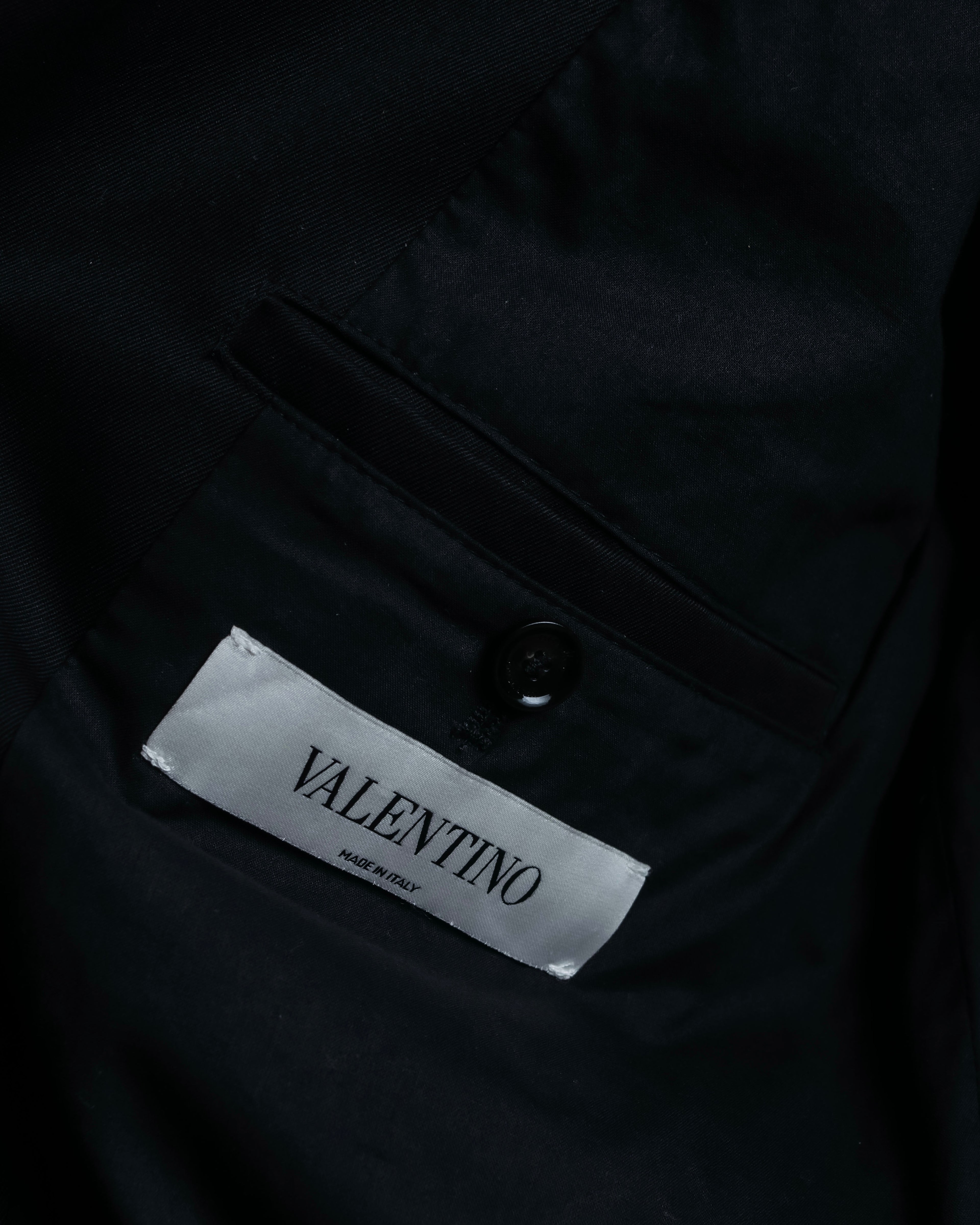 "VALENTINO" Belt docking design leather switching trench coat