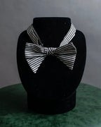 "LOUIS VUITTON" Black＆white color striped bow tie