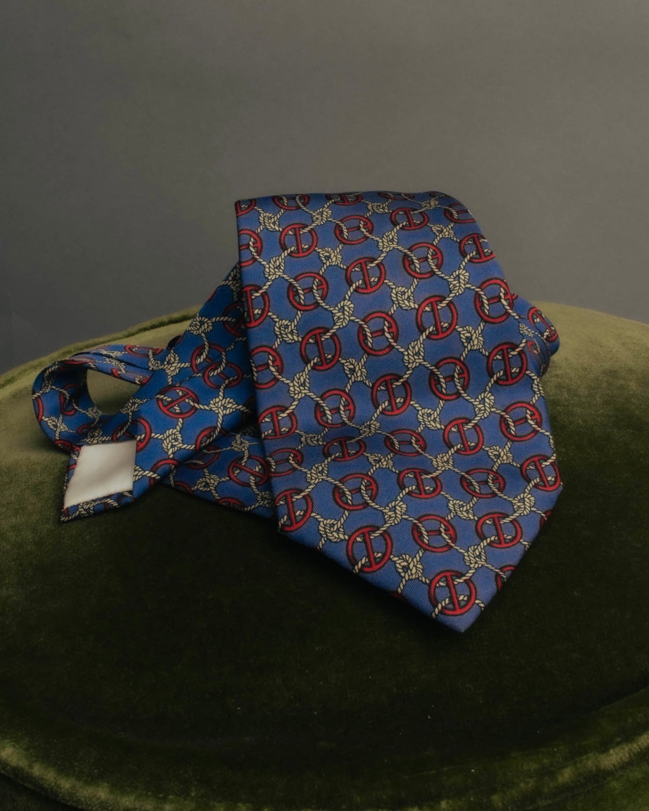“HERMÈS” 90’s Rope and H motif silk tie