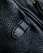 "AULENTTI" Gold closure belt design leather 2-way bag