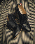 -SPECIAL- “Thom Browne” 2010’s- pebbled leather wingtip lace-up heels