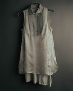-SPECIAL- “Brunello Cucinelli” 00’s-10’s Sheer layered sleeveless tunic dress