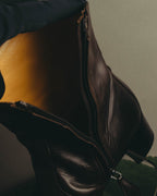 "Hermès" Minimal dark brown leather ankle boots