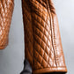 "EMPORIO ARMANI"  Quilted design brown color leather jacket