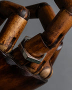 "MAISON MARGIELA" Numbered logo engraved hexagonal silver ring