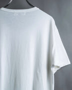 "Yohji Yamamoto POUR HOMME" Long ruffle design soft cotton T-shirt