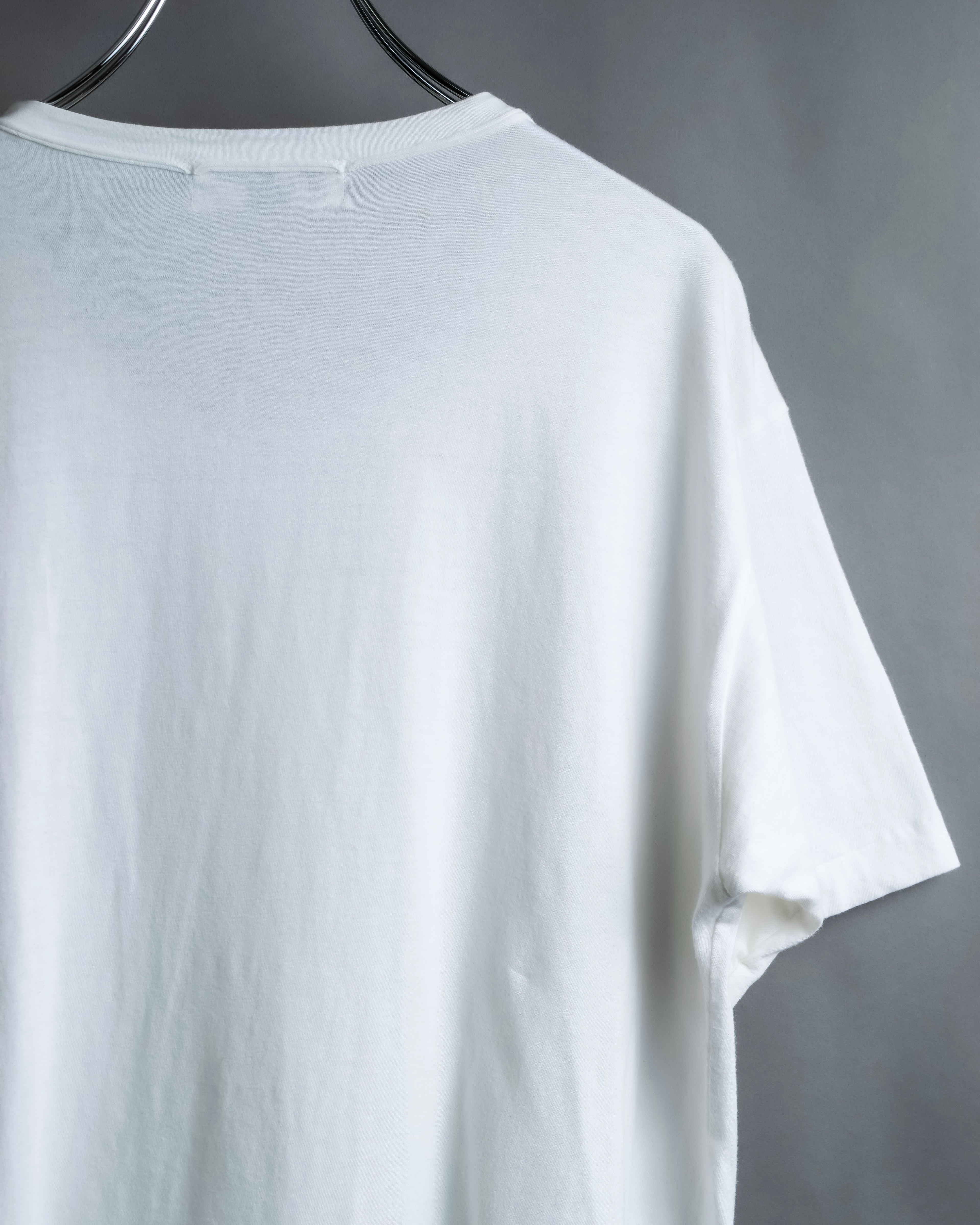 "Yohji Yamamoto POUR HOMME" Long ruffle design soft cotton T-shirt