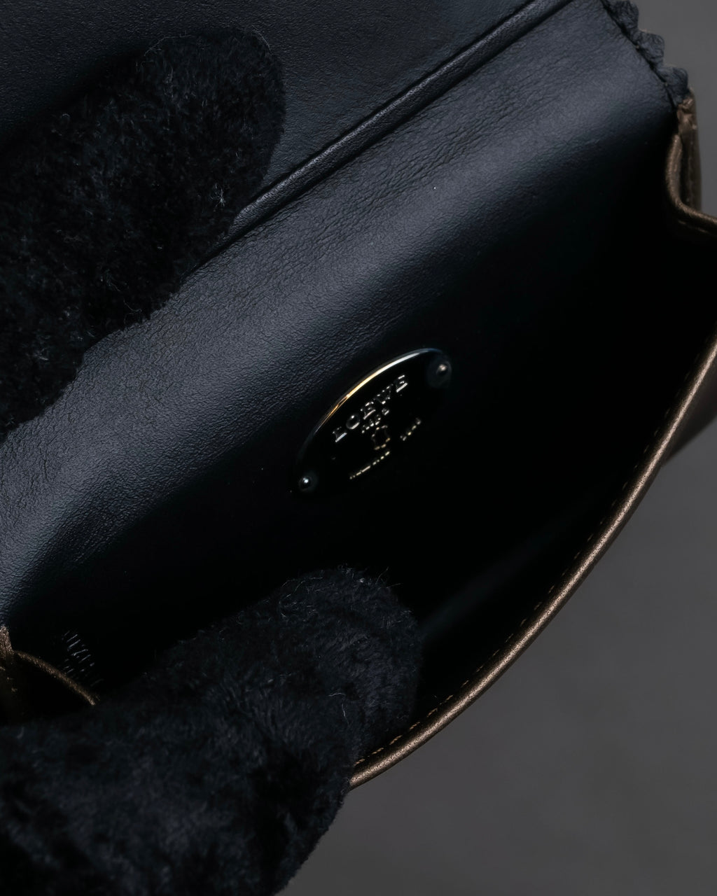 "LOEWE" Logo engraved leather card case